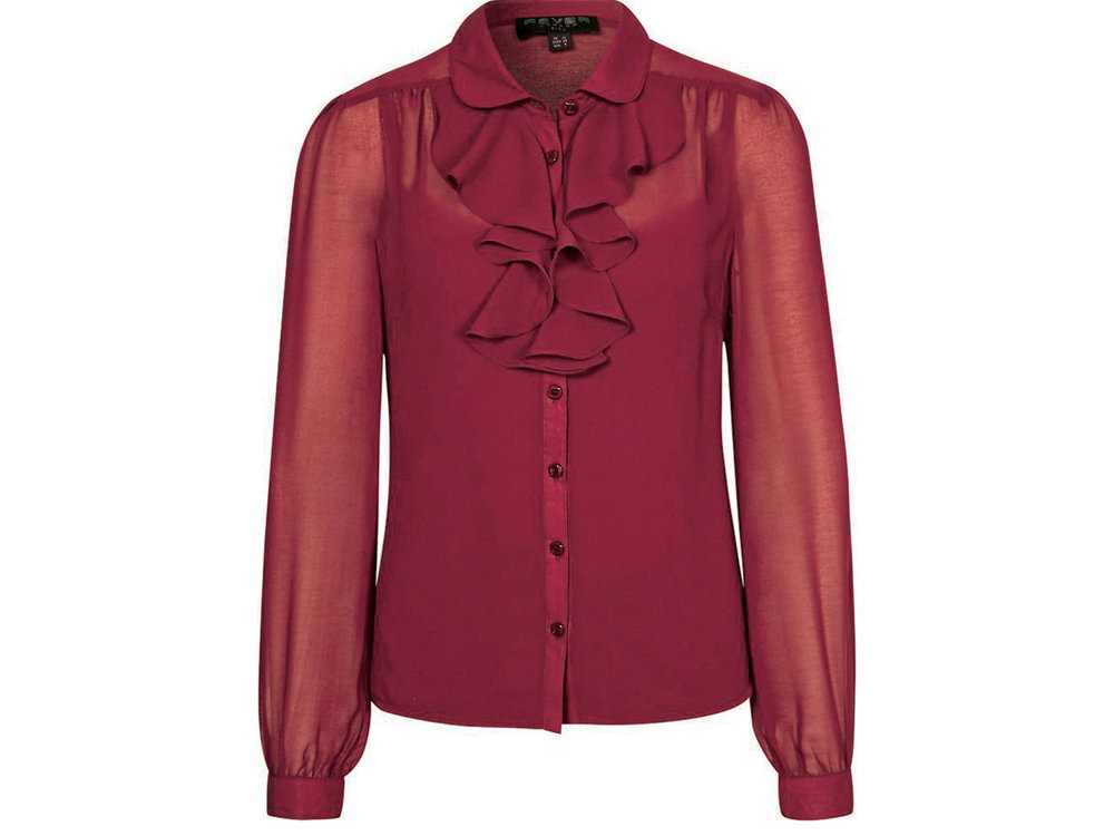 Schluppen Chiffon Bluse Bordeaux Fever London