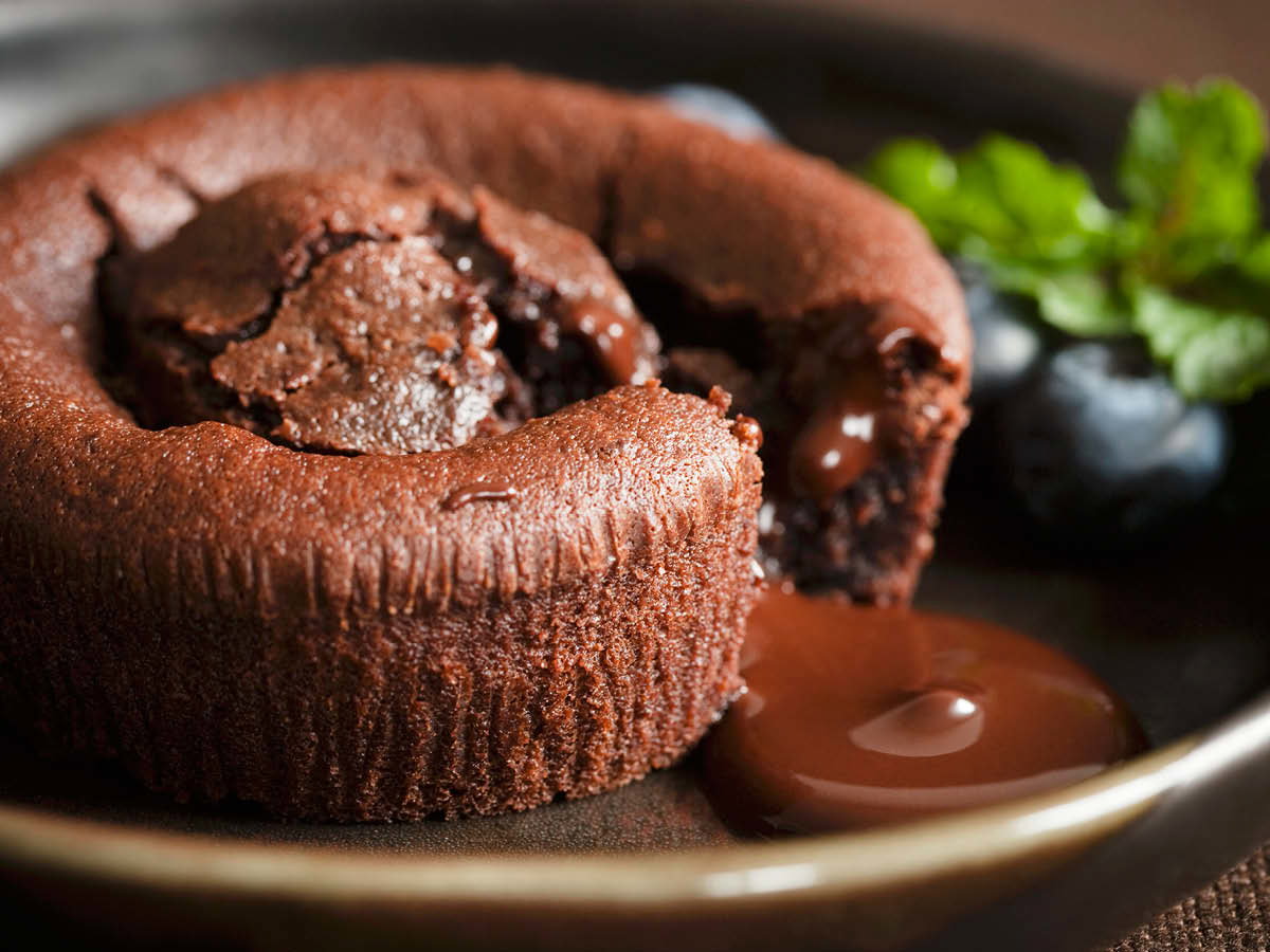 Schokoladenkuchen mit flüssigem Kern: Schokotörtchen