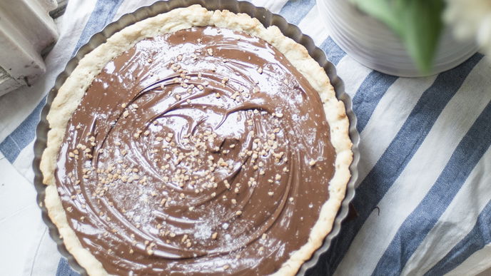 Nussnougat-Schoko-Tarte mit Fleur de Sel