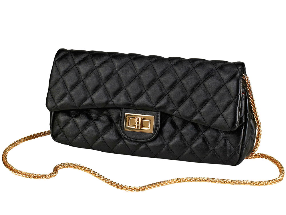 Schwarze Gesteppte Clutch Otto