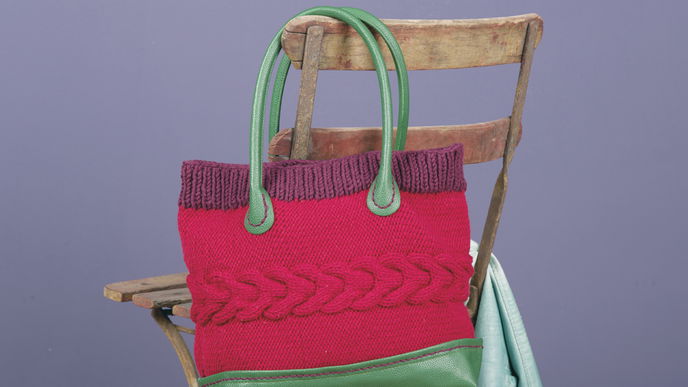 Shopping-Bag im Zopfmuster