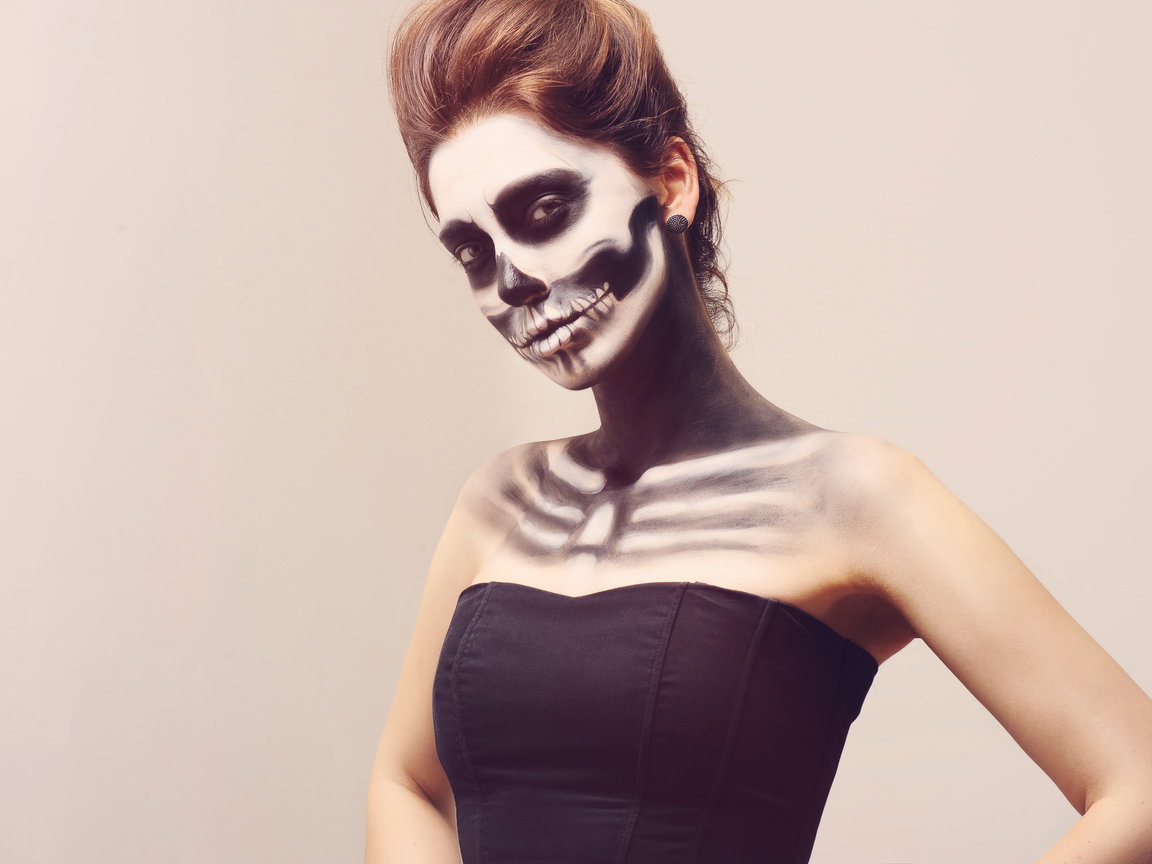 Skelett-Make-up für Halloween