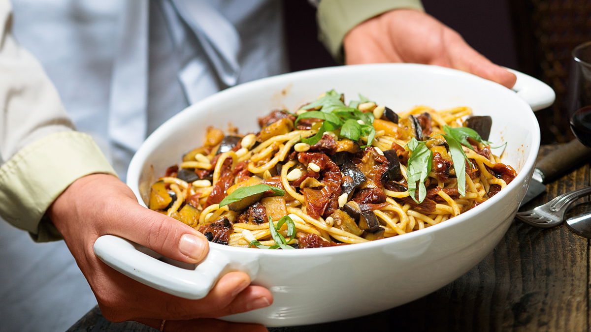Spagetthi mit Auberginen