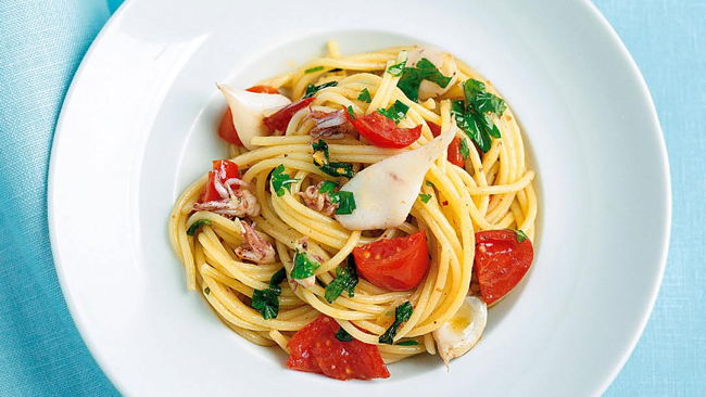 Die Spaghetti mit Calamaretti von Cornelia Poletto sind ein Muss für alle Meeresfrüchte-Fans