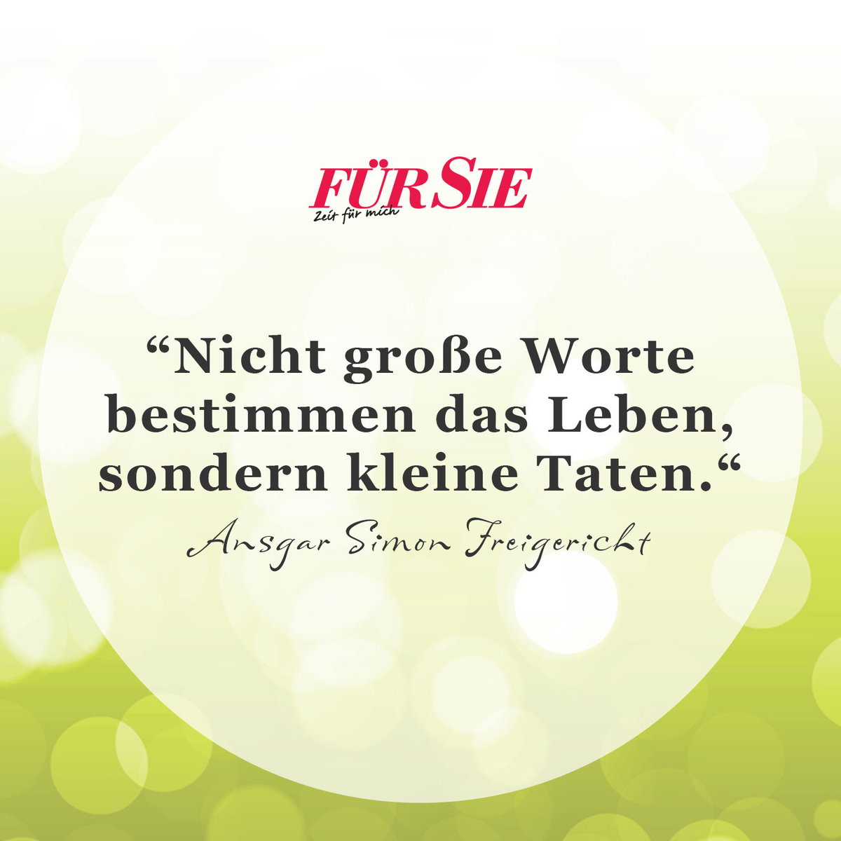 Spruch des Tages für den 22. April