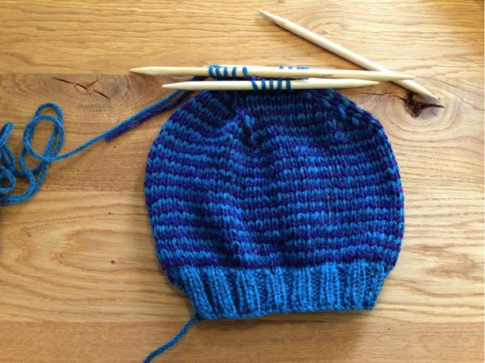 Step 18 Strickanleitung Ringelmütze