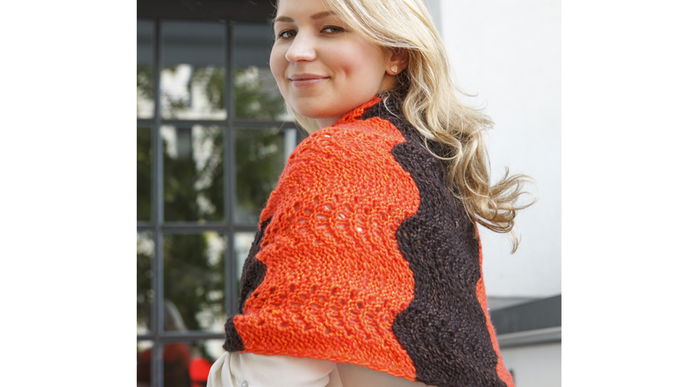 Stola in Orange und Braun