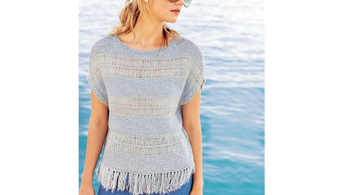 Strickanleitung für ein Fransen-Top im Boho-Look
