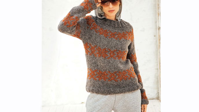 Strickanleitung für Raglanpullover mit Jacquardmuster