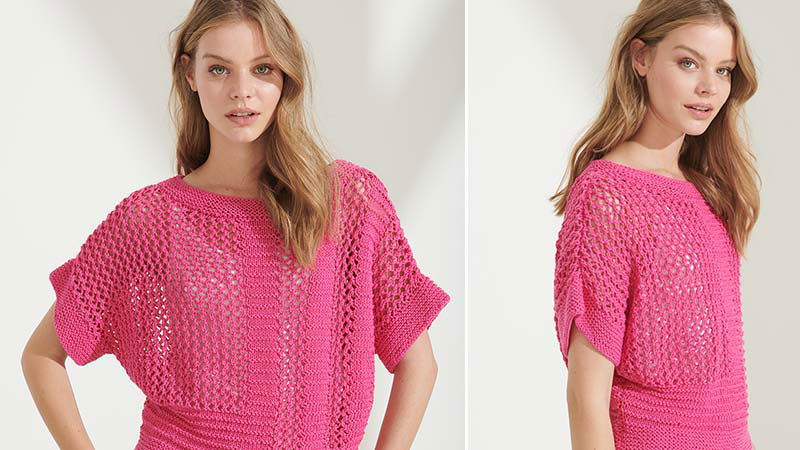 Luftiger Sommerpulli in Pink
