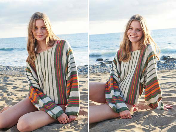 Gratis Strickanleitung Kimono-Pullover mit Kaschmir