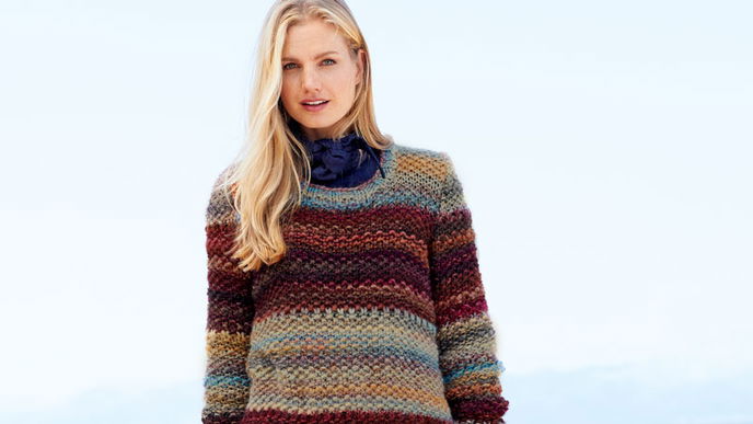 Lässiger Streifenpullover für kalte Wintertage