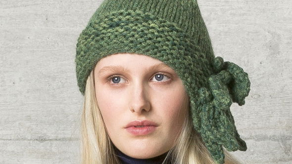 Warme Mütze mit Blattmuster 