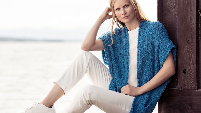 Oversized-Weste in Blau