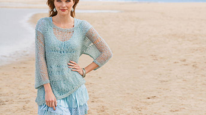 Transparenter Pulli in Mint