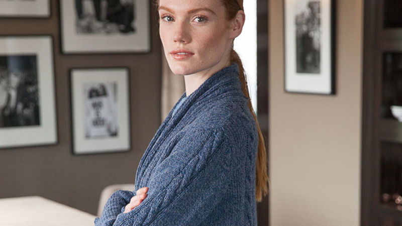 Zopf Cardigan mit Schalkragen