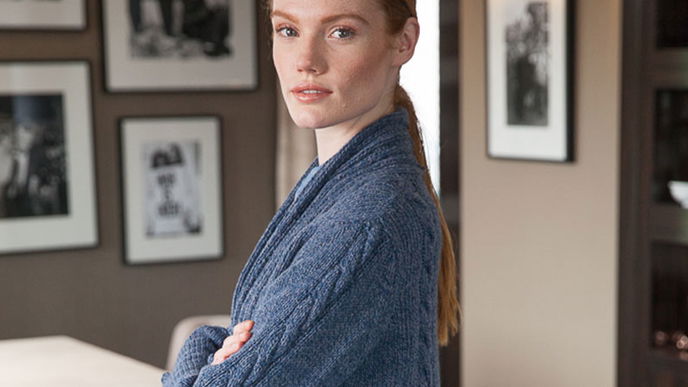Zopf Cardigan mit Schalkragen