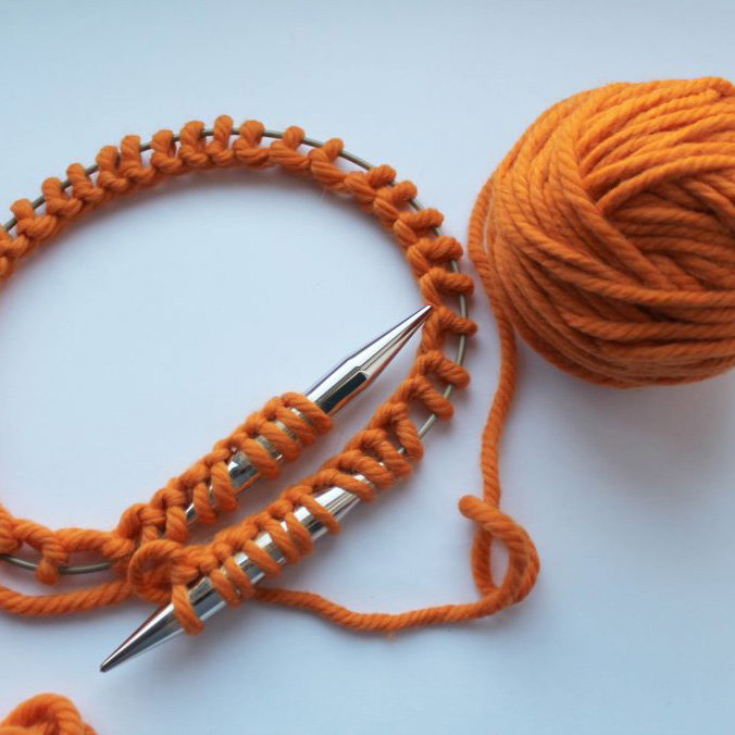 50 Maschen auf die Stricknadel aufnehmen