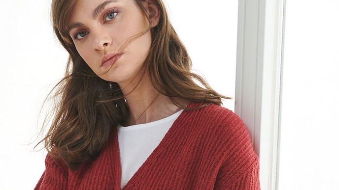 Rote Cashmere-Jacke