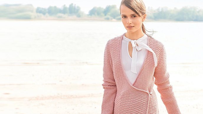 Elegante Strickjacke in Rosa
