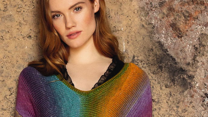 Pullover in Regenbogenfarben