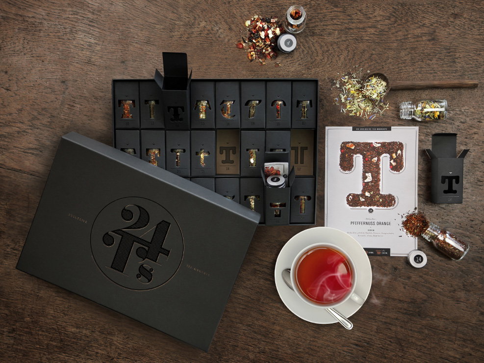 Tee-Adventskalender in schwarz