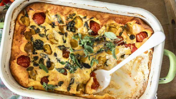 Kirschtomaten-Clafoutis mit Majoran Rezept