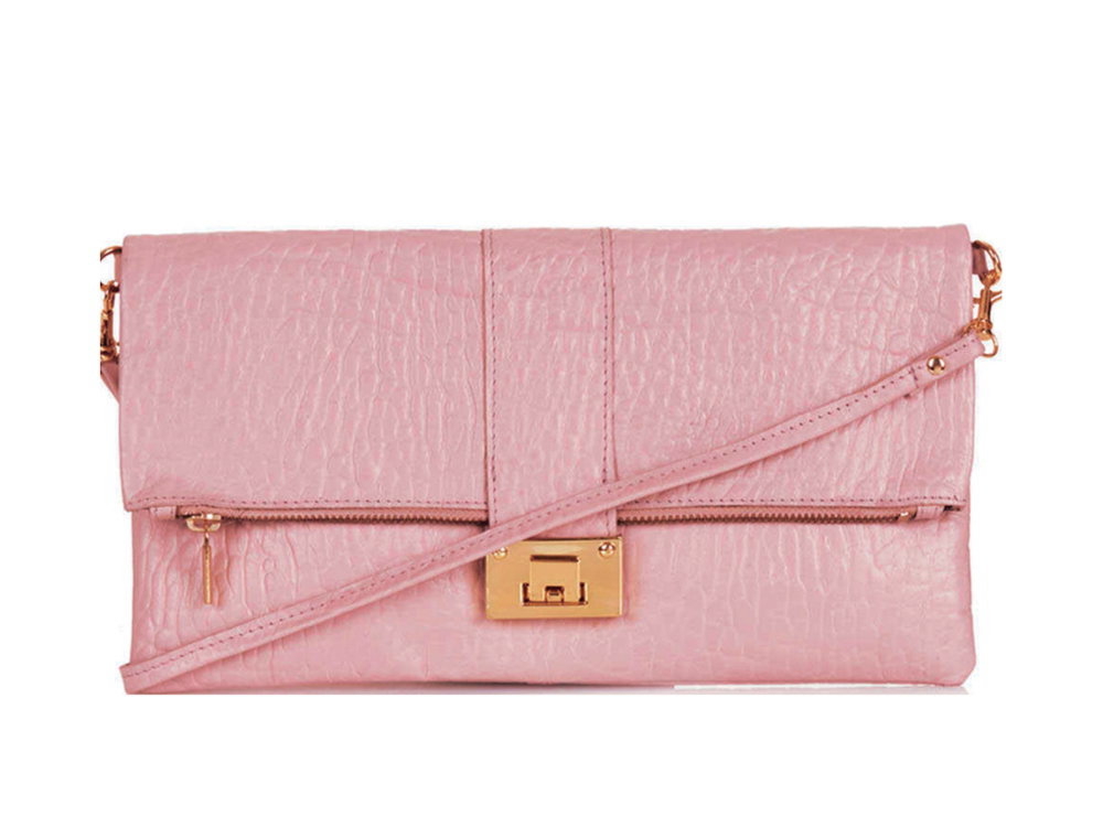 Topsop Clutch Trage Riemen Rosa Gold