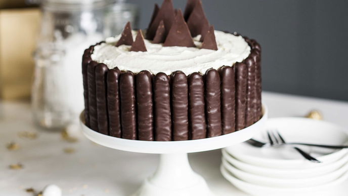 Rezept für Weihnachtstorte mit Lebkuchensticks 