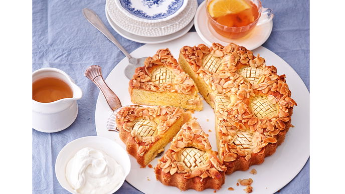 Versunkener Apfelkuchen mit Honigknusper