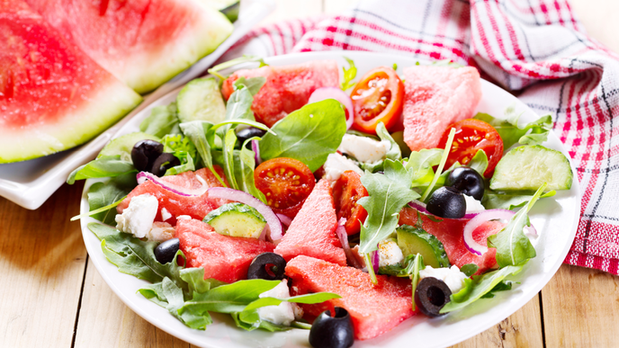 Rezept für Wassermelonensalat
