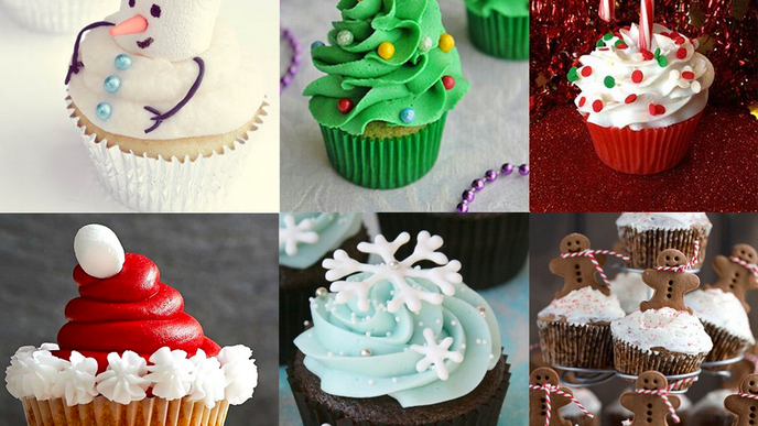 Süße Weihnachts-Cupcakes 