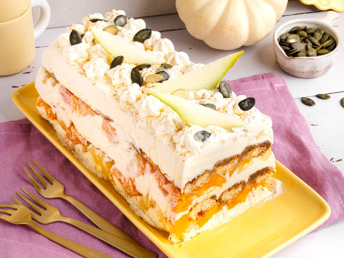 Verführerisches Herbst-Dessert: So überraschend gut schmeckt Kürbis-Tiramisu mit Birne