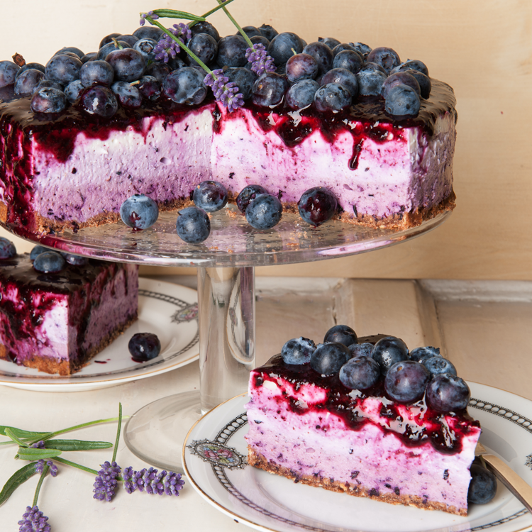 Blaubeer Cheesecake Rezept mit Pantone Effekt