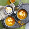 Rezept für Butternut-Maronen-Suppe mit Curry, Apfel und Orange