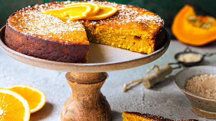 Rezept für saftigen Kürbis-Orangen-Kuchen 