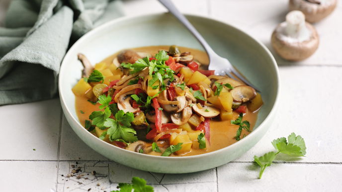 Rezept für Pilzragout mit Paprika
