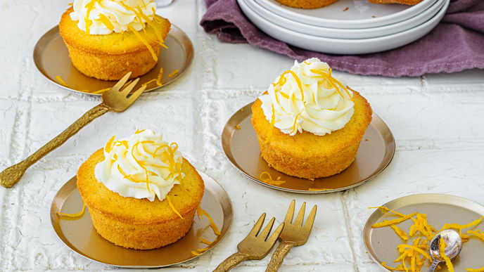 Rezept für Kürbis-Cupcakes mit Frischkäse-Frosting 