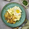 Rezept für Pecorino-Polenta mit Kräuterseitlingen in Biersoße