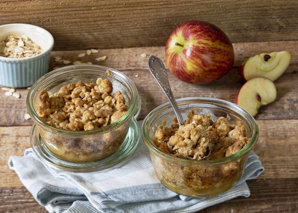 Apple Crumble im Glas