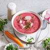 Rezept für Rote-Bete-Möhren-Suppe mit Kabeljau 