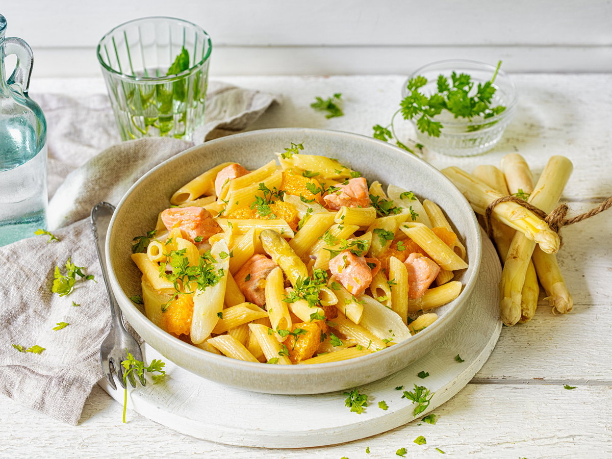 Lachs-Spargel-Pasta