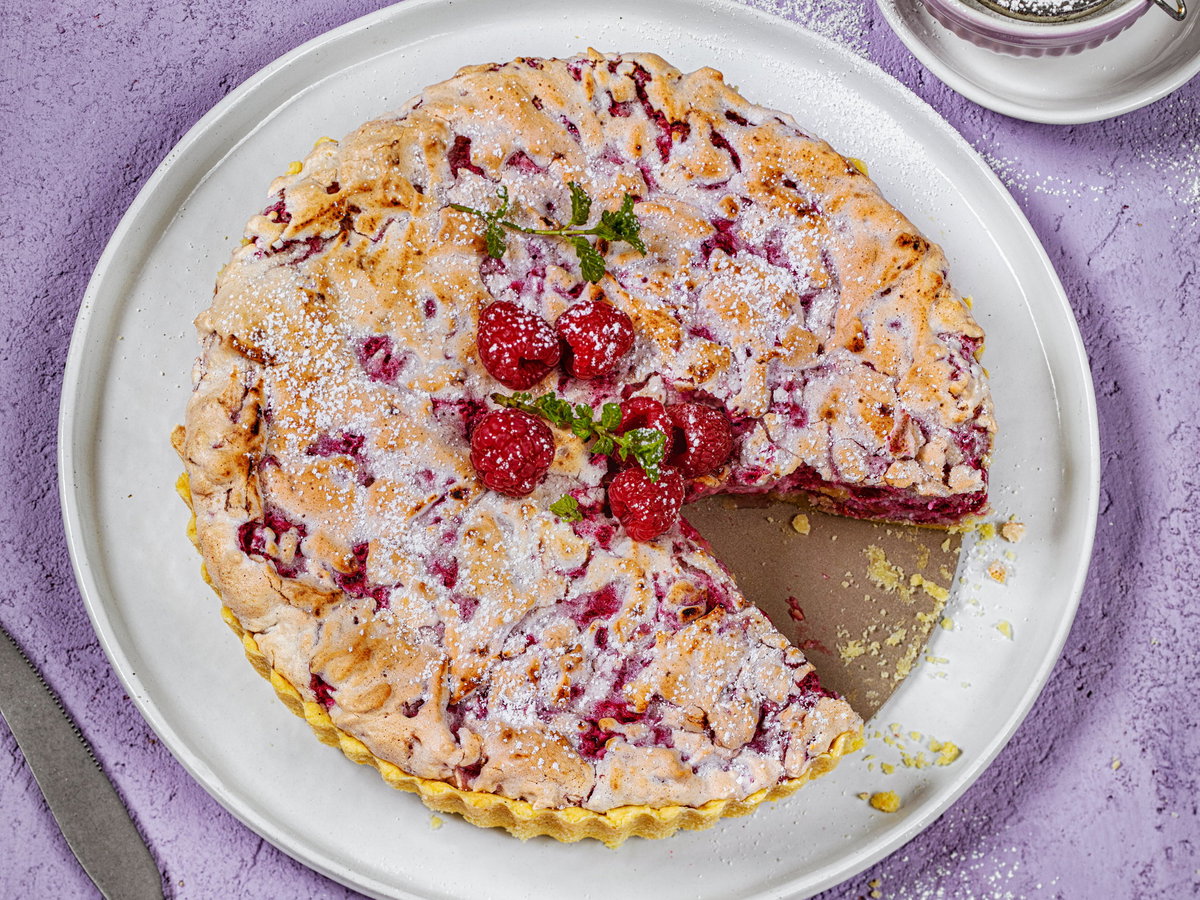 Glutenfreie Himbeer Baiser Tarte 2