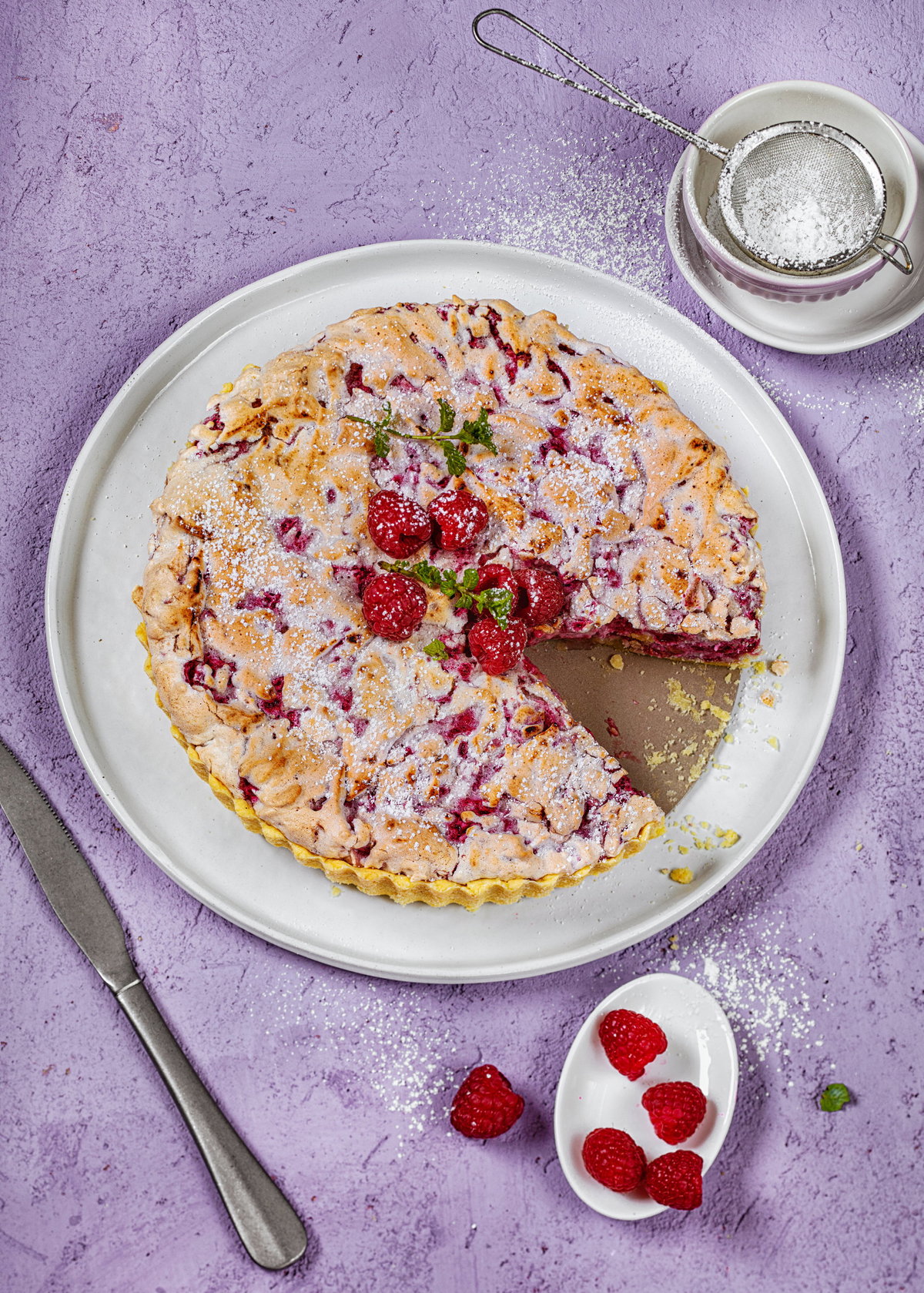 Glutenfreie Himbeer Baiser Tarte 2